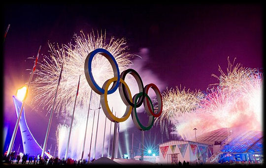 Olympic Rings fireworks Rio 2016